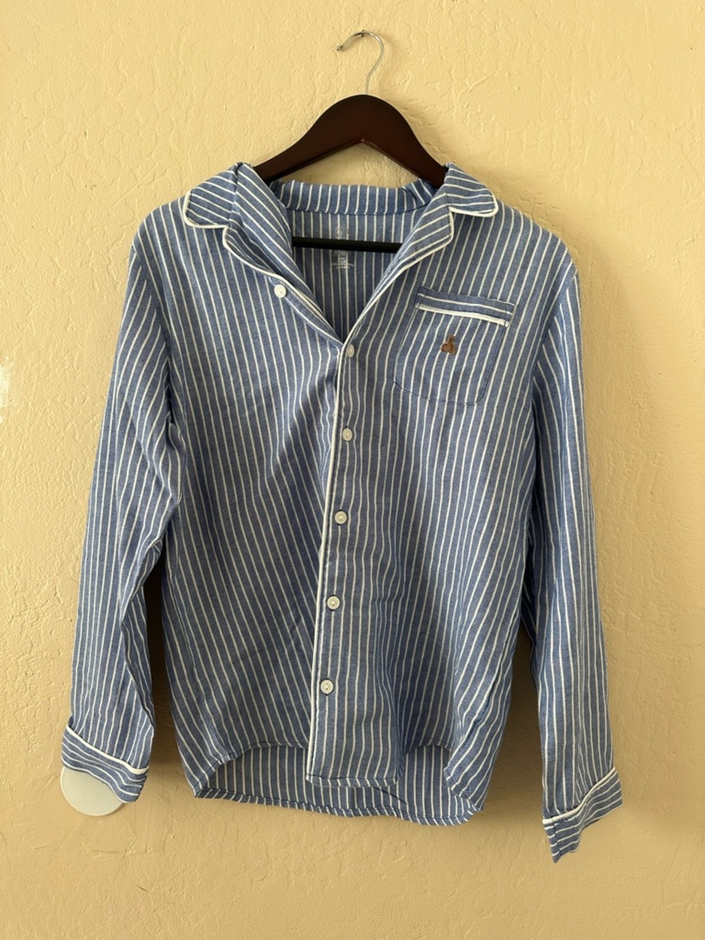 GAP Blue and White Striped Kids Pajama Top